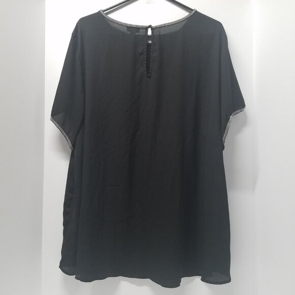 Torrid Abbey - Black Georgette Embellished Trim Blouse - Picture 4 of 14